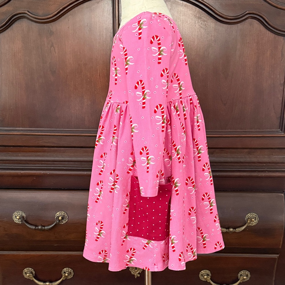Girls SWEETHONEY Pink Candy Cane Twirl Dress Size 5Y - Picture 5 of 7